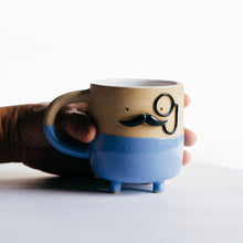 Load image into Gallery viewer, Mr Mo-nocle cup - blue no.1