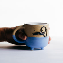 Load image into Gallery viewer, Mr Mo-nocle cup - blue no.2