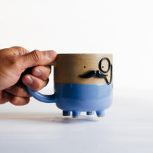Load image into Gallery viewer, Mr Mo-nocle cup - blue no.2