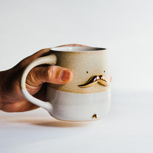 Mr Mo with gold peen - white / gold