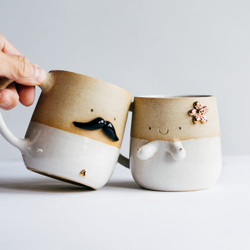 Mr Mo and Miss Sunshine - couple cups (WHITE)