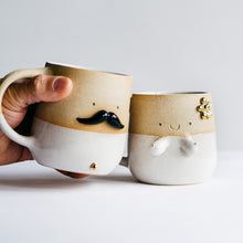Load image into Gallery viewer, Mr Mo and Miss Sunshine - couple cups (WHITE)