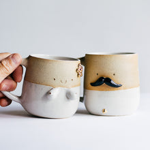 Load image into Gallery viewer, Mr Mo and Miss Sunshine - couple cups (WHITE)