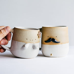 Mr Mo and Miss Sunshine - couple cups (WHITE)