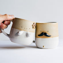 Load image into Gallery viewer, Mr Mo and Miss Sunshine - couple cups (WHITE)