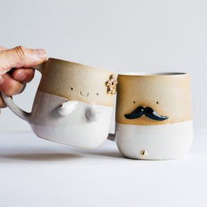 Mr Mo and Miss Sunshine - couple cups (WHITE)