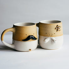 Load image into Gallery viewer, Mr Mo and Miss Sunshine - couple cups (WHITE)