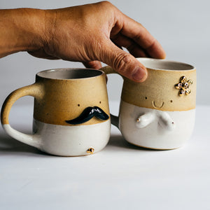 Mr Mo and Miss Sunshine - couple cups (WHITE)