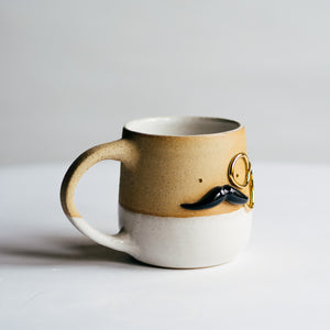 Mr Mo-nocle cup - White/Gold no.1