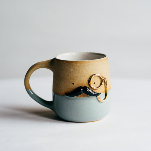 Mr Mo-nocle cup - Grey/Gold