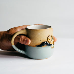 Mr Mo-nocle cup - Grey/Gold