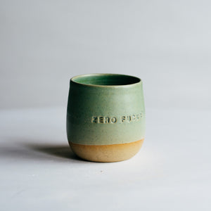 Zero Fucks tumbler - jade green