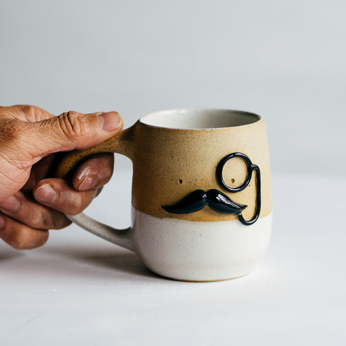 Mr Mo-nocle cup -  white