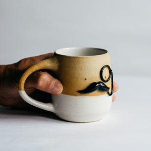 Mr Mo-nocle cup -  white