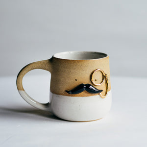 Mr Mo-nocle cup - White/Gold no.2