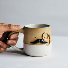 Load image into Gallery viewer, Mr Mo-nocle cup - White/Gold no.2