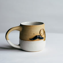 Load image into Gallery viewer, Mr Mo-nocle cup - White/Gold no.2