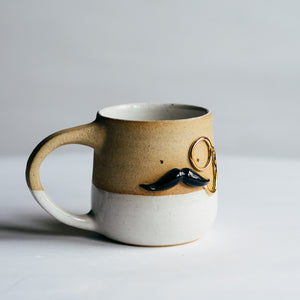 Mr Mo-nocle cup - White/Gold no.2