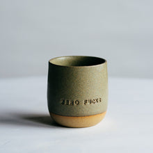 Load image into Gallery viewer, Zero Fucks tumbler - matte sage