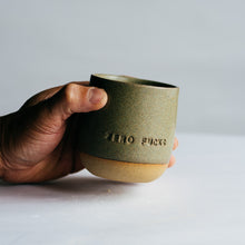 Load image into Gallery viewer, Zero Fucks tumbler - matte sage