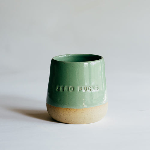Zero Fucks tumbler - glossy green